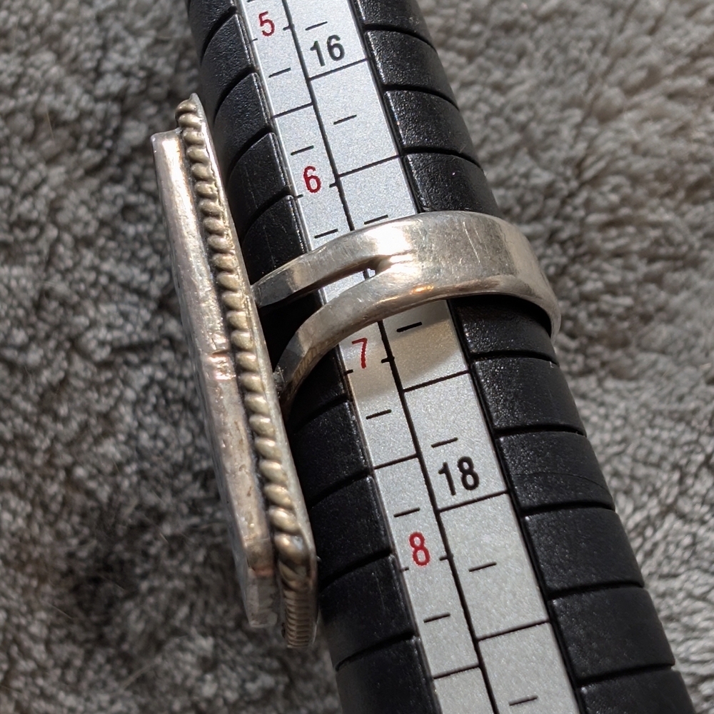 Zuni Saguaro Inlay Silver Ring - Picture 3 of 3
